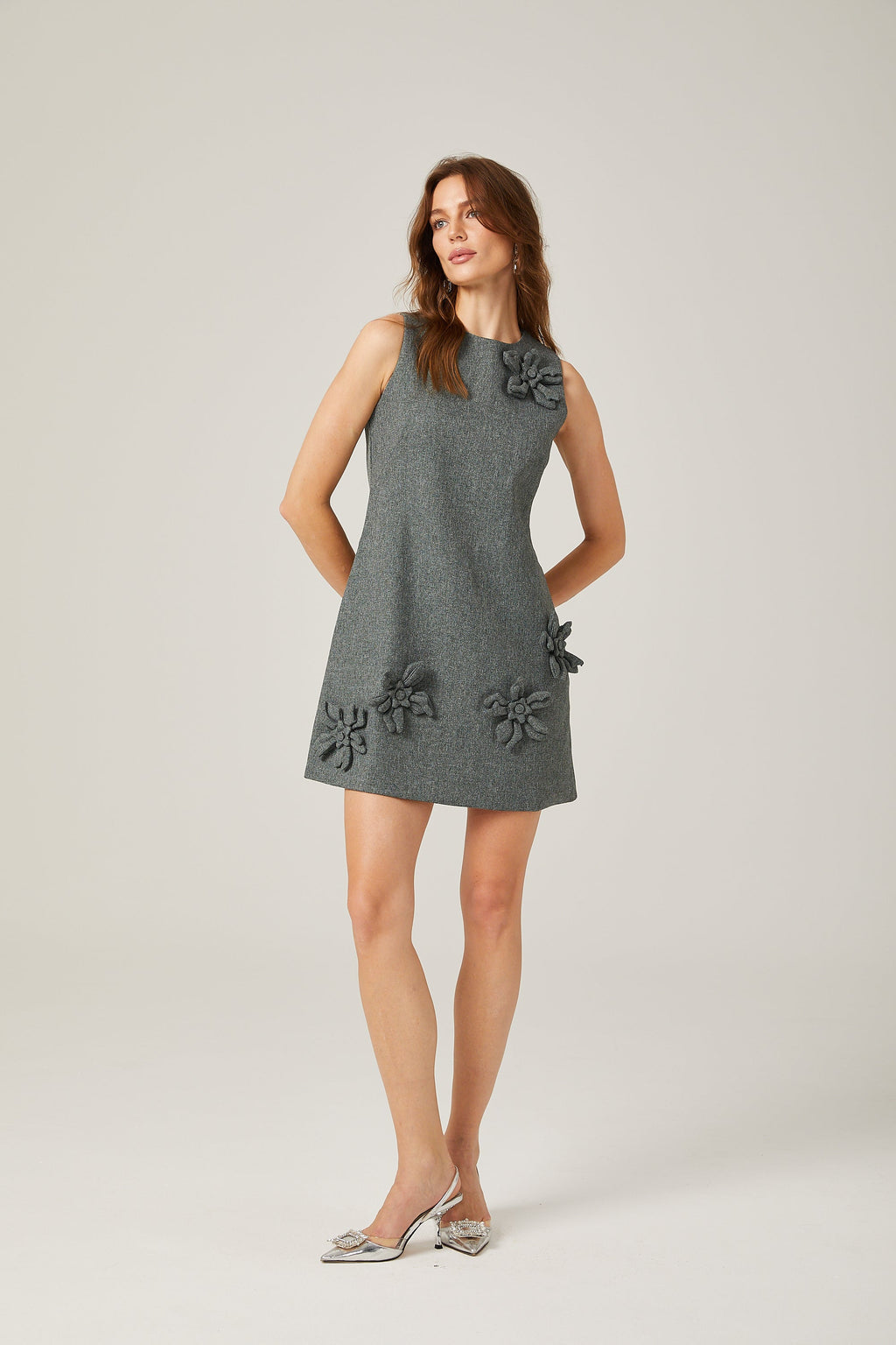 Viviane çiçekli mini elbise