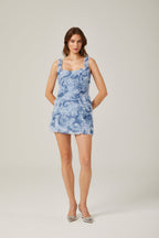 Isabelle kare mini elbise