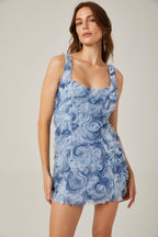 Isabelle kare mini elbise