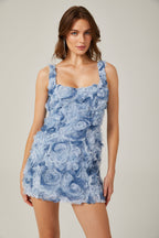 Isabelle kare mini elbise