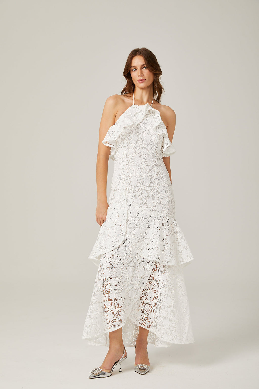 Sancia dantel midi elbise