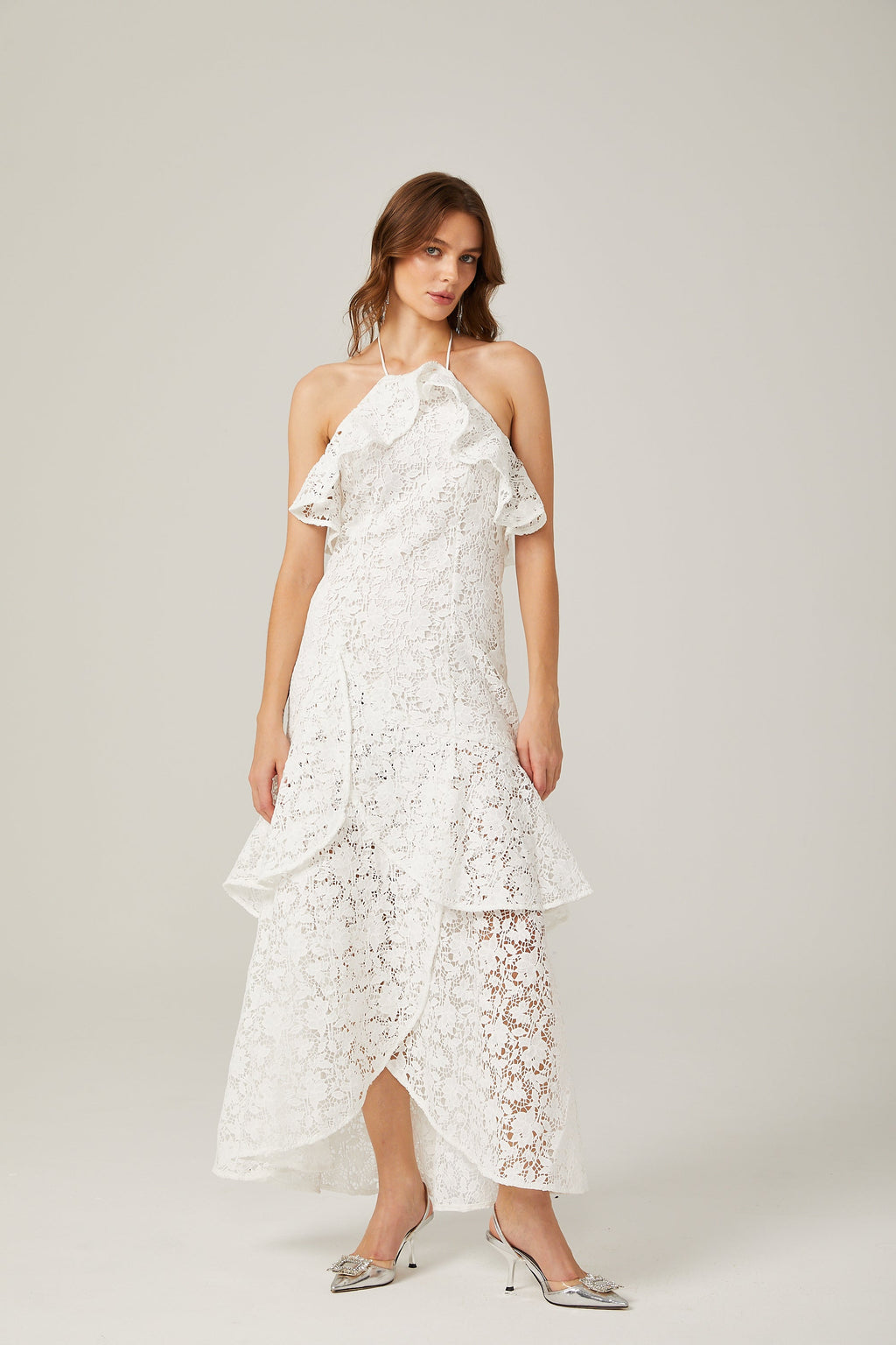 Sancia dantel midi elbise