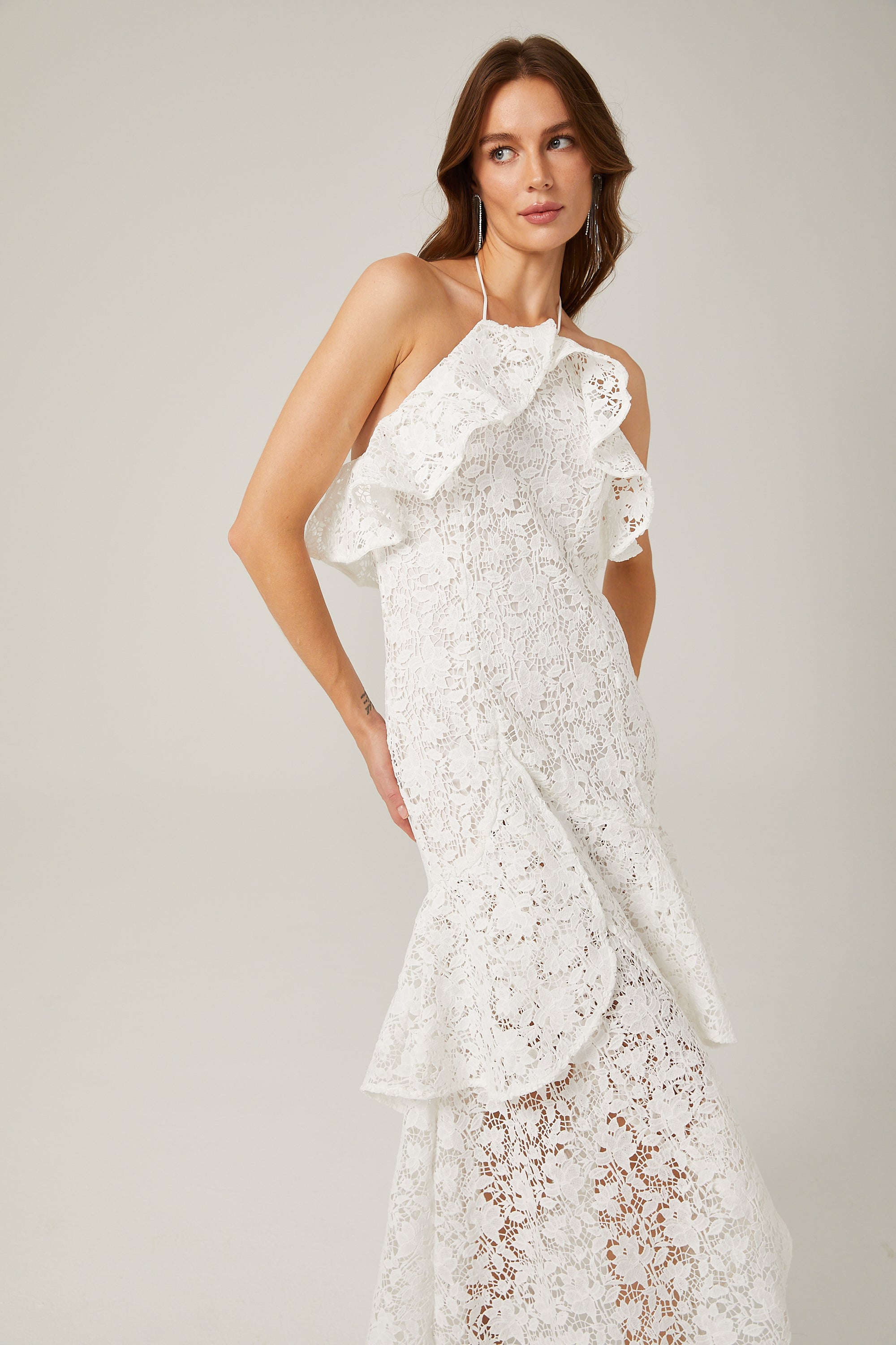 Sancia dantel midi elbise