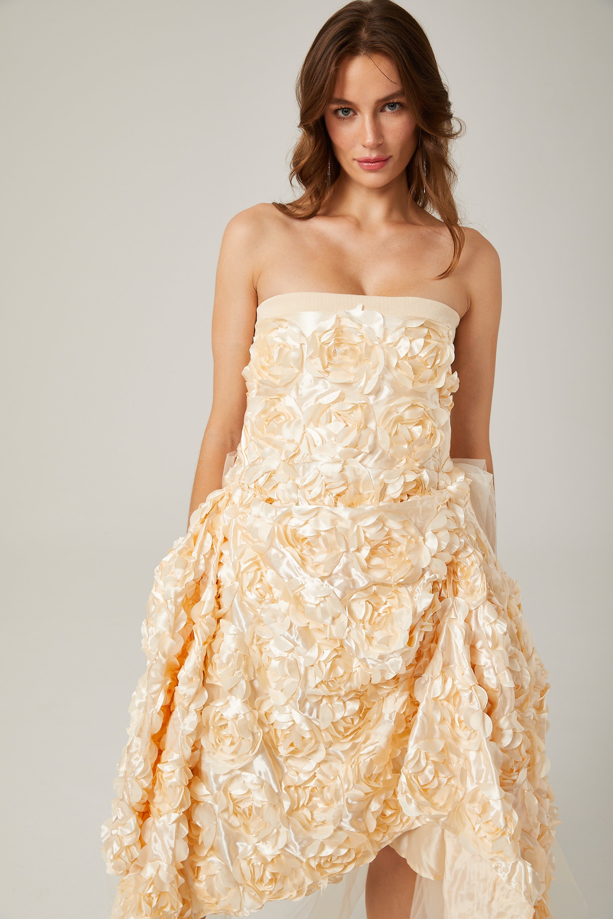 Sydel asimetrik midi elbise