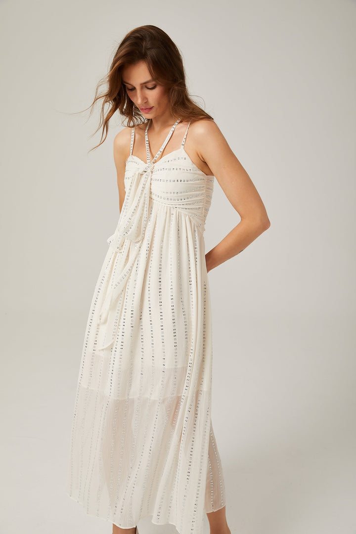 Adèle Pleated Midi Elbise