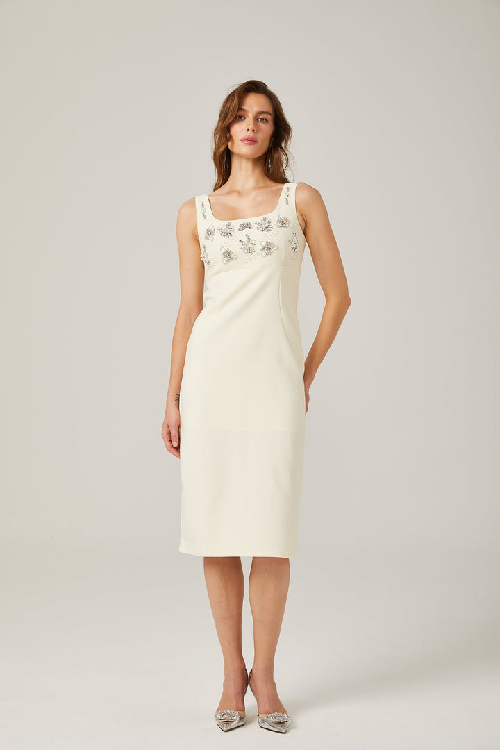 Kamelie midi elbise