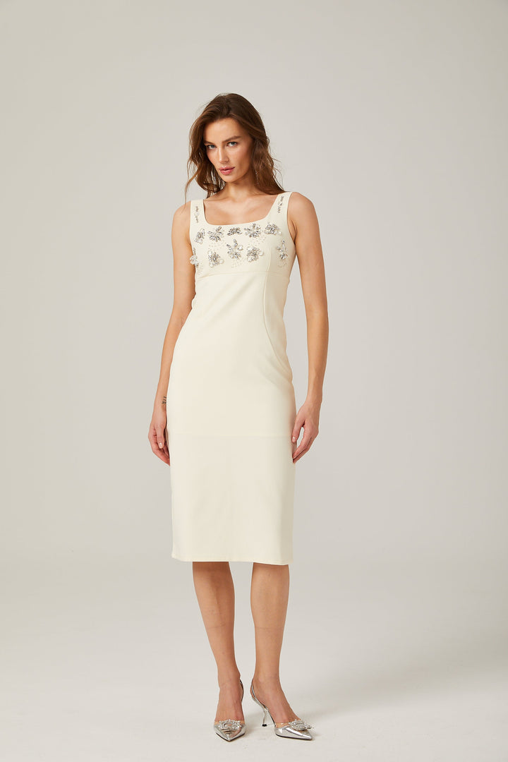 Kamelie midi elbise