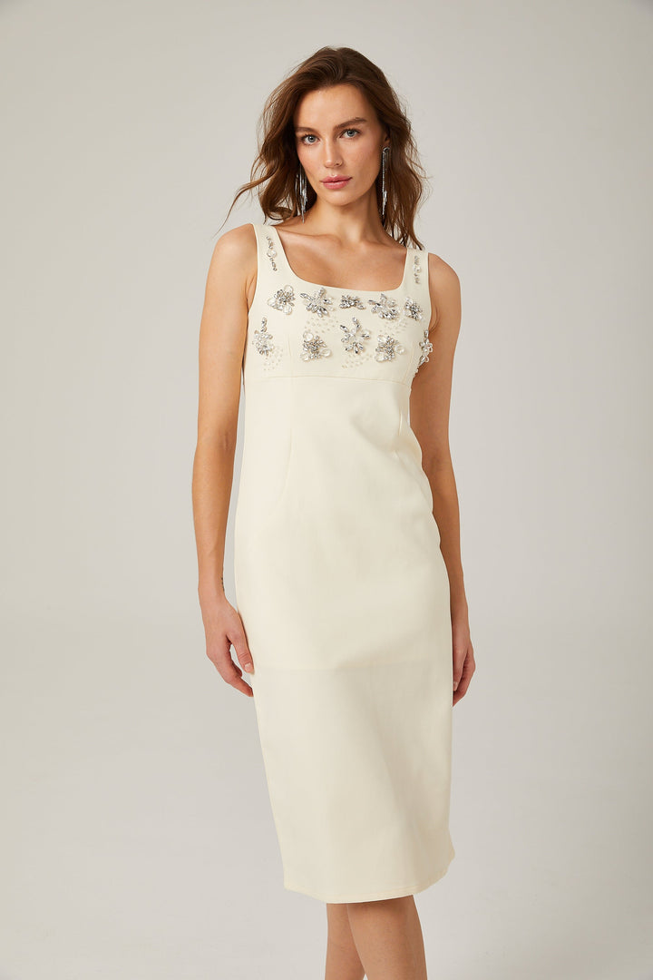 Kamelie midi elbise