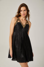 Therese saten mini elbise