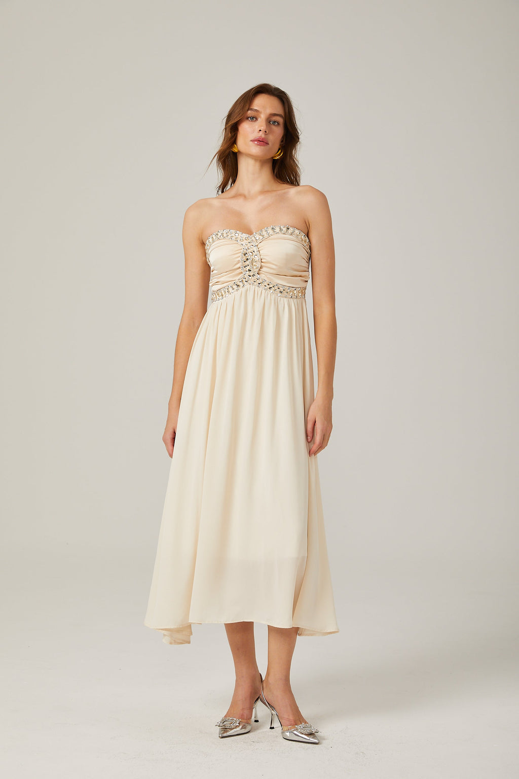 Parisa süsleme midi elbise