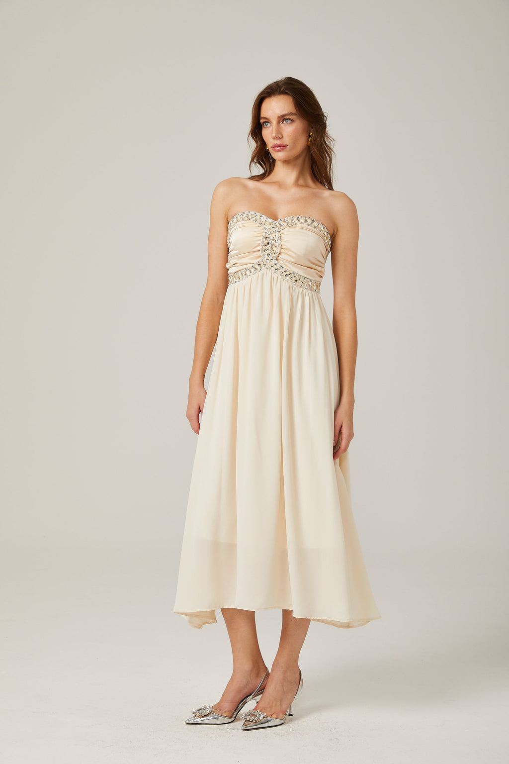 Parisa süsleme midi elbise