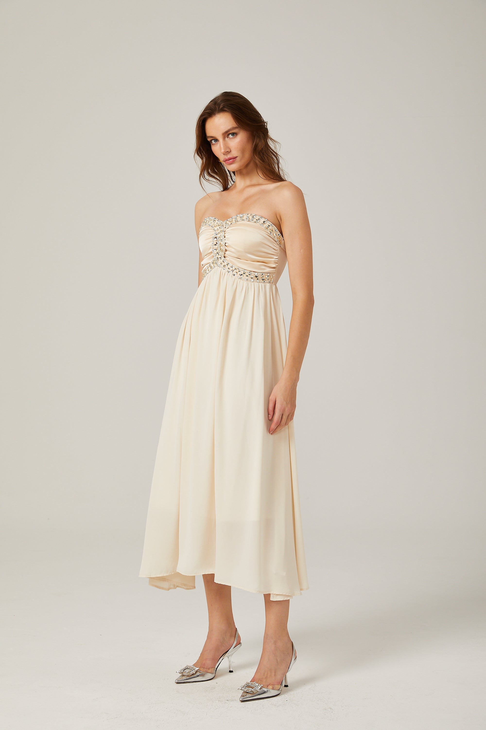 Parisa süsleme midi elbise