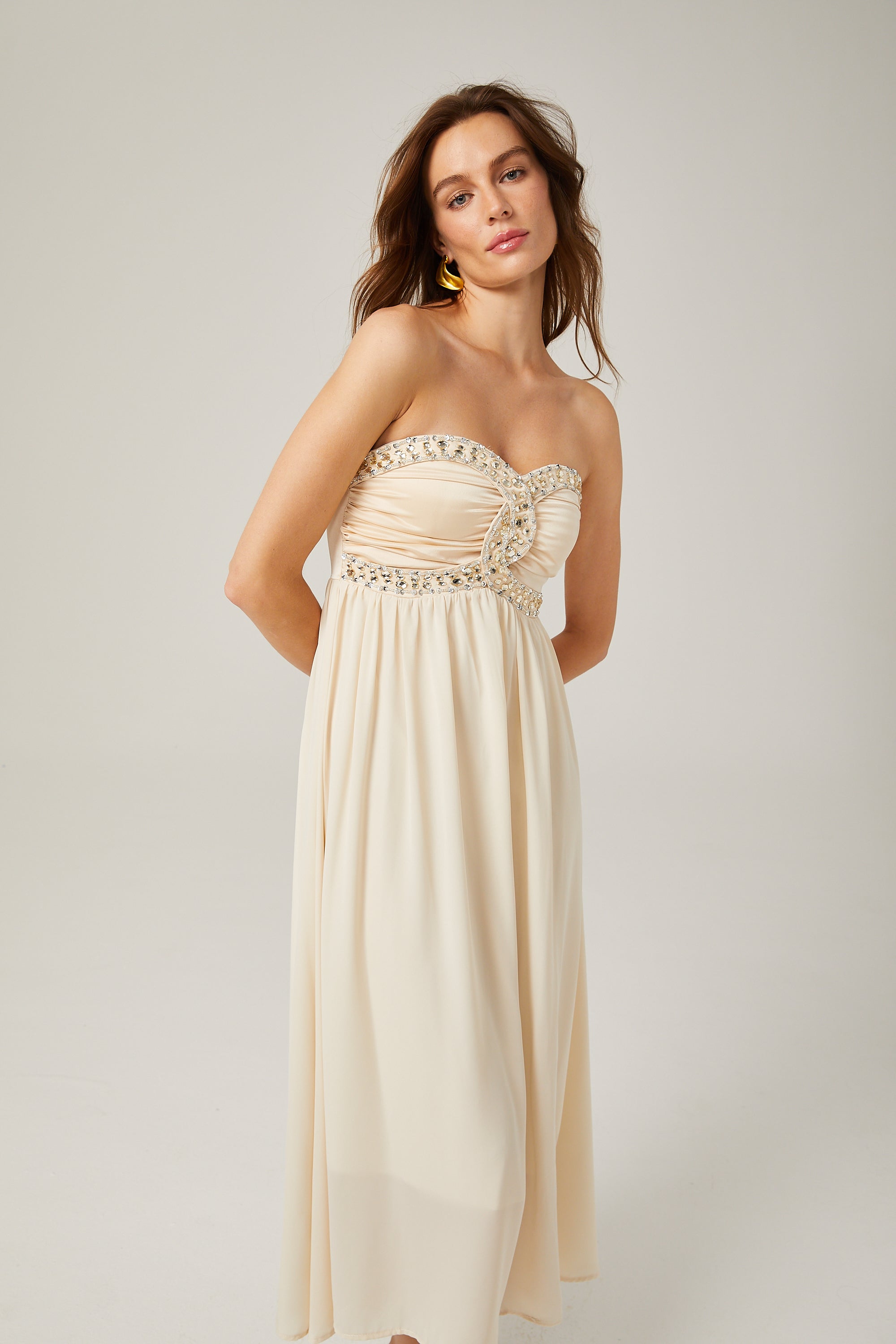 Parisa süsleme midi elbise