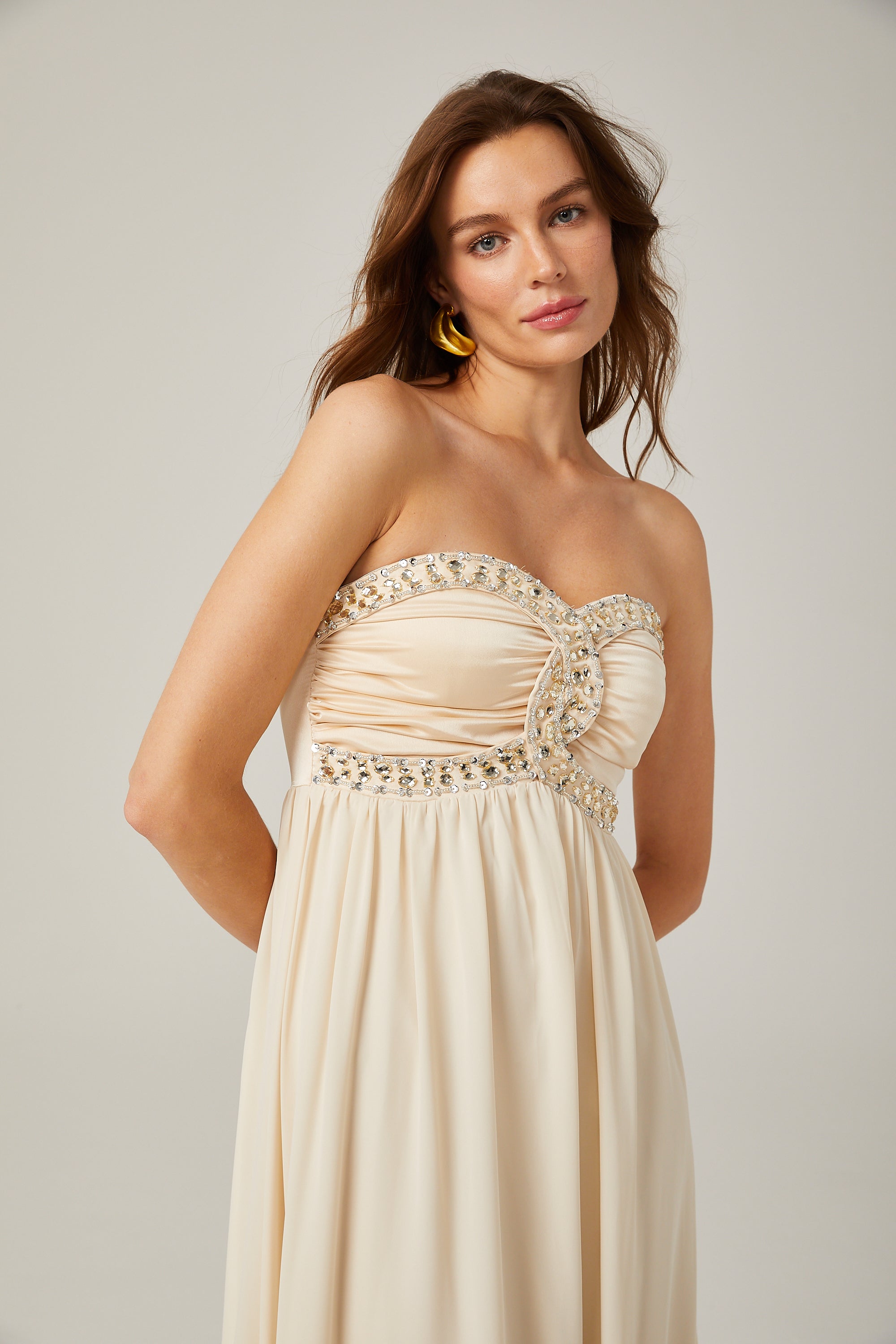 Parisa süsleme midi elbise