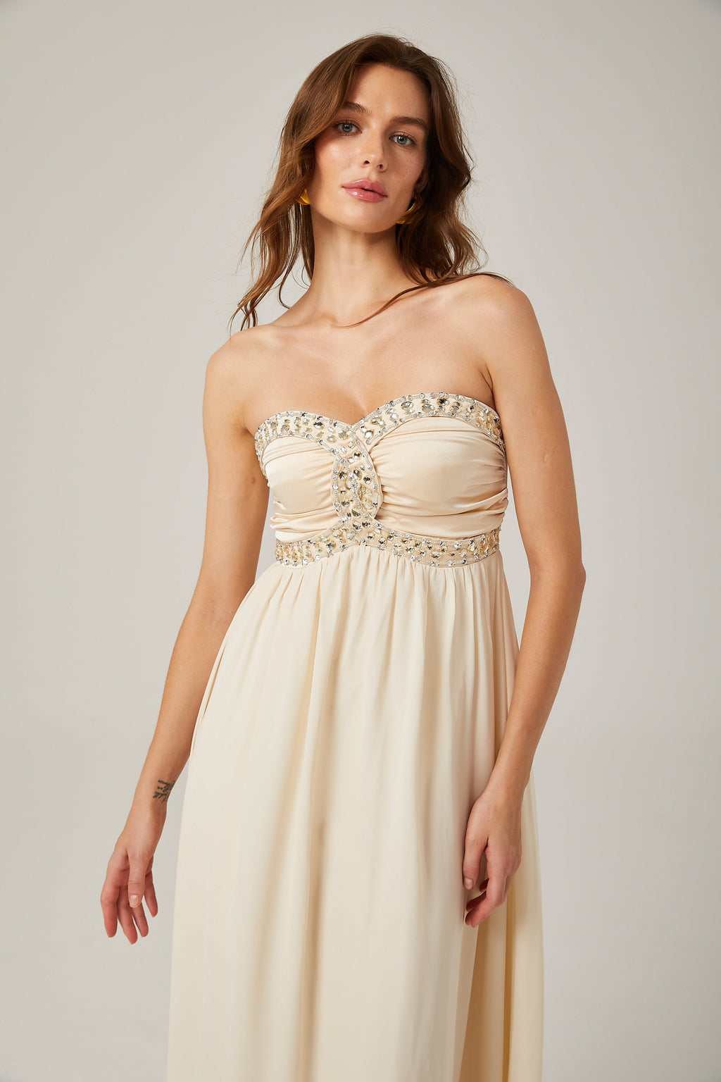 Parisa süsleme midi elbise