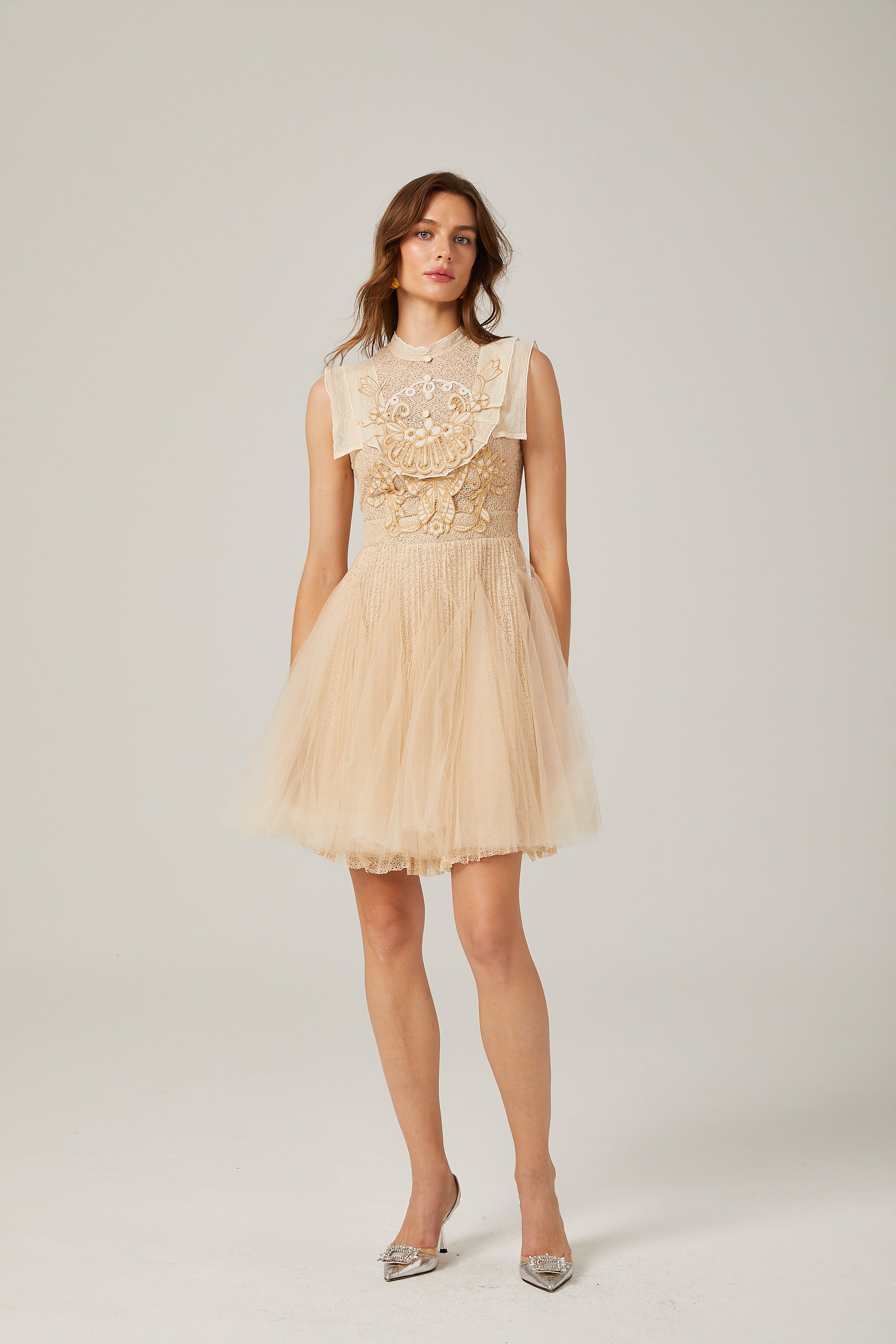 Gisèle tül mini elbise