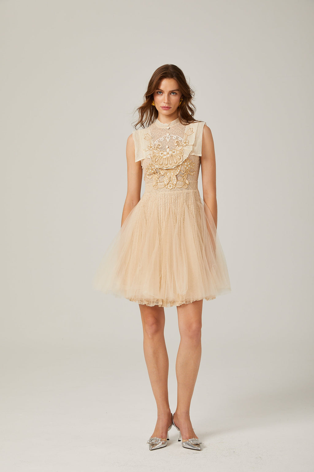 Gisèle tül mini elbise