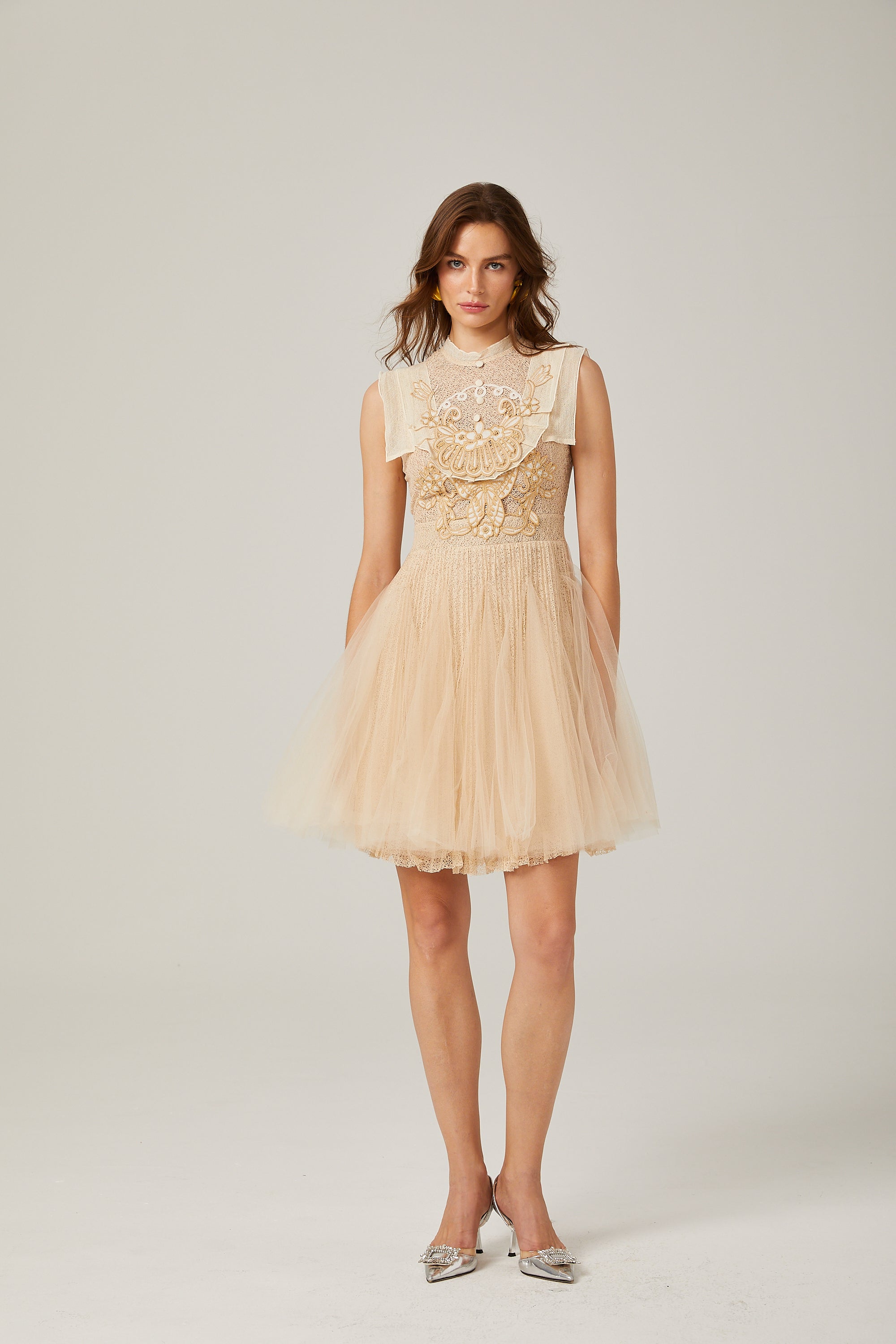 Gisèle tül mini elbise