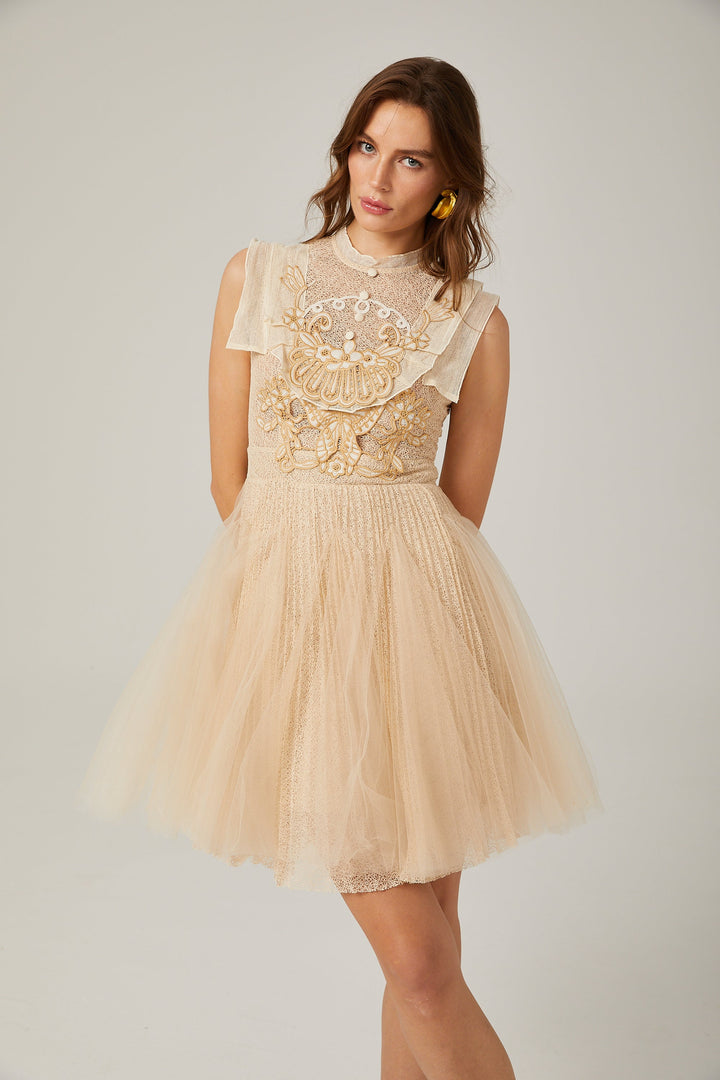 Gisèle tül mini elbise