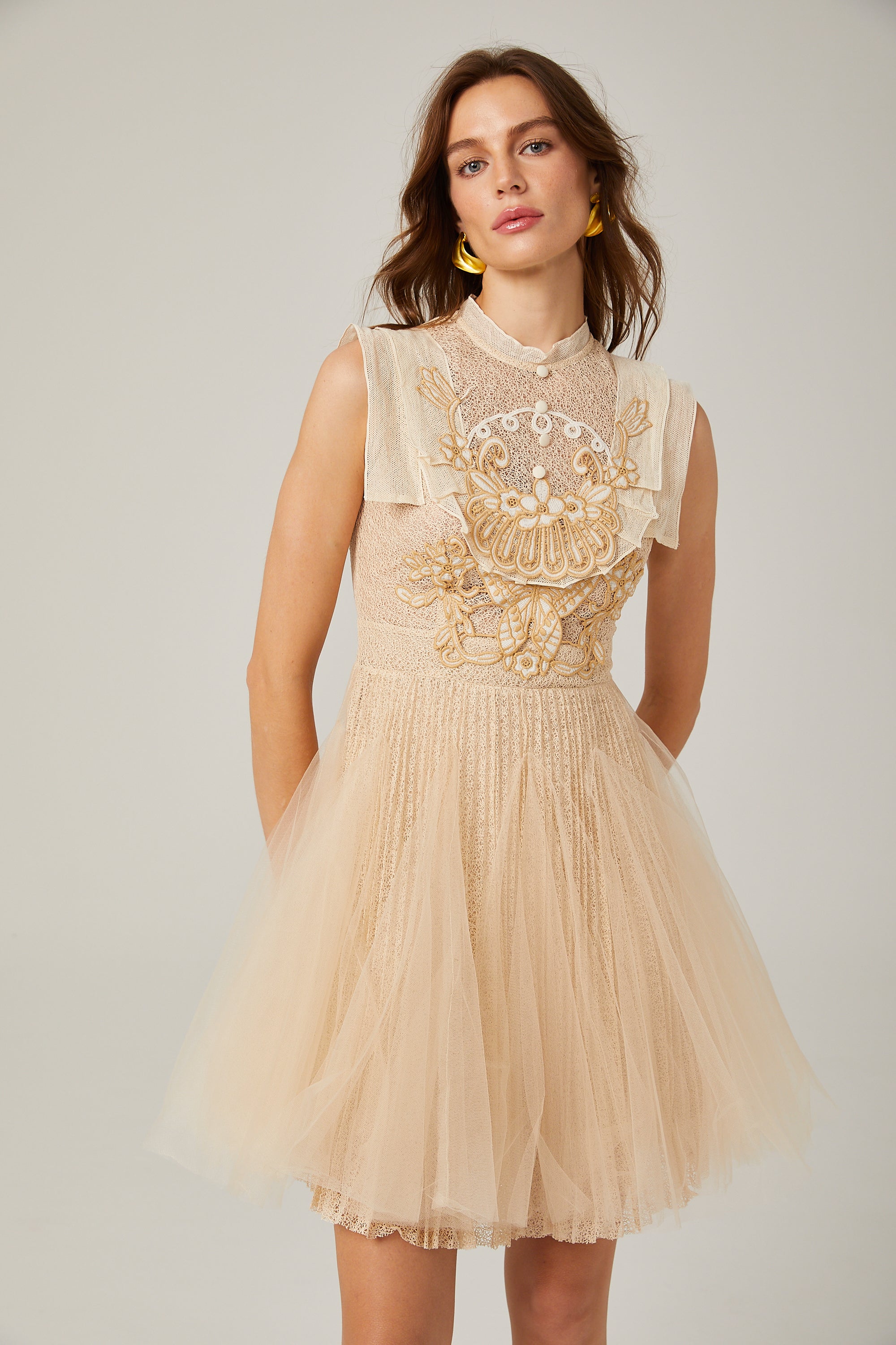 Gisèle tül mini elbise