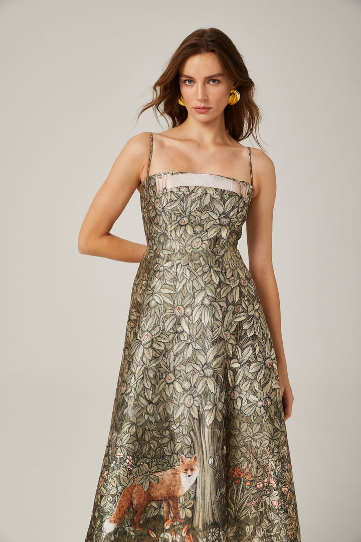 Claudia desen midi elbise