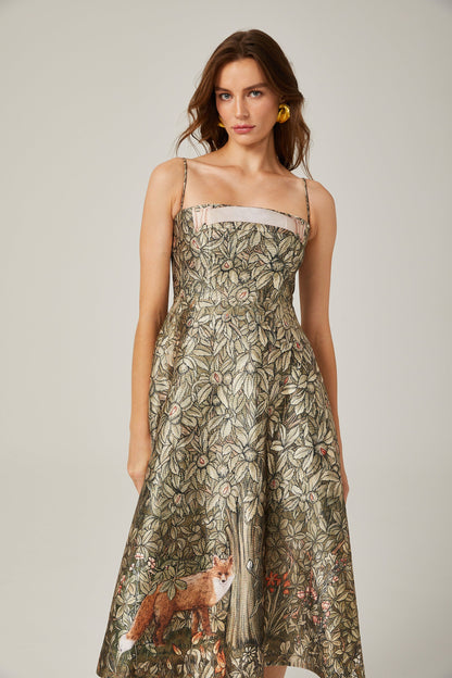 Claudia desen midi elbise