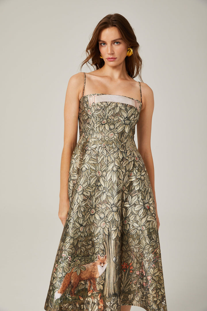 Claudia desen midi elbise