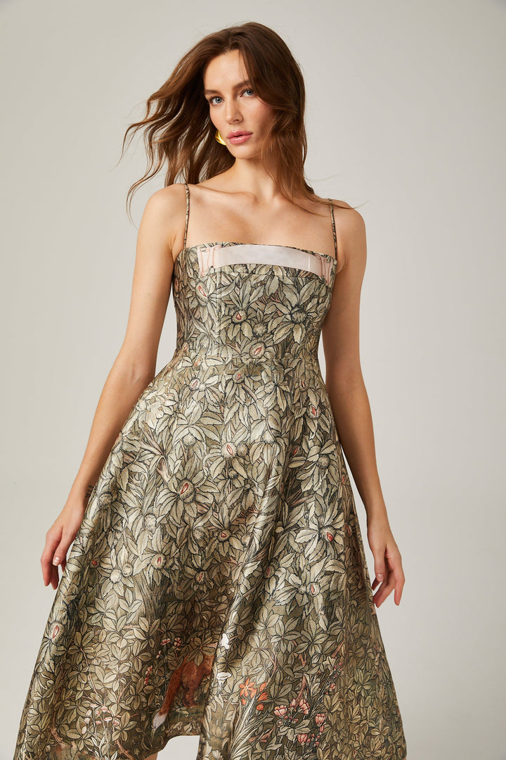 Claudia desen midi elbise