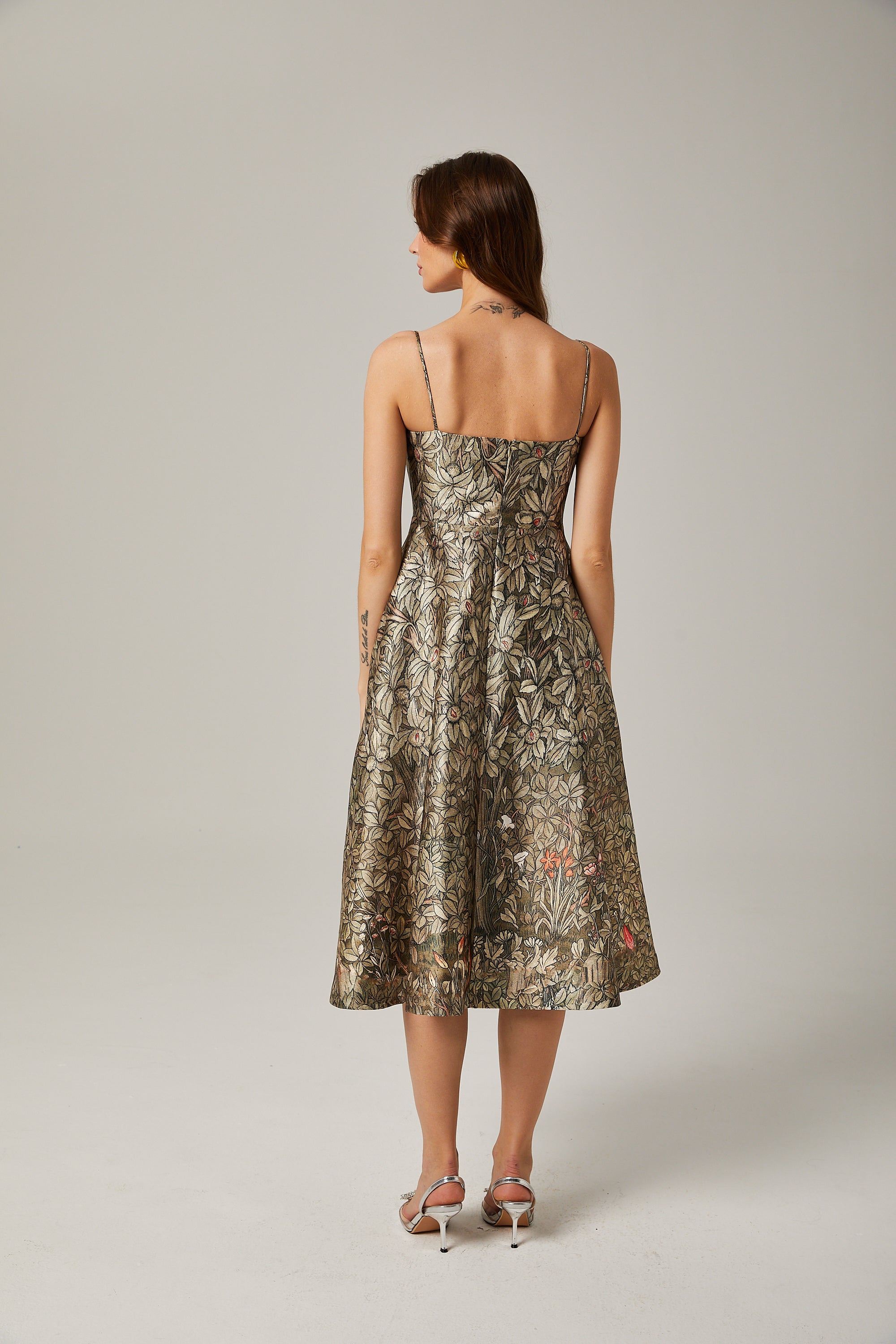 Claudia desen midi elbise