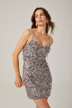 Lucena süsleme mini elbise