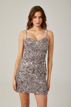 Lucena süsleme mini elbise