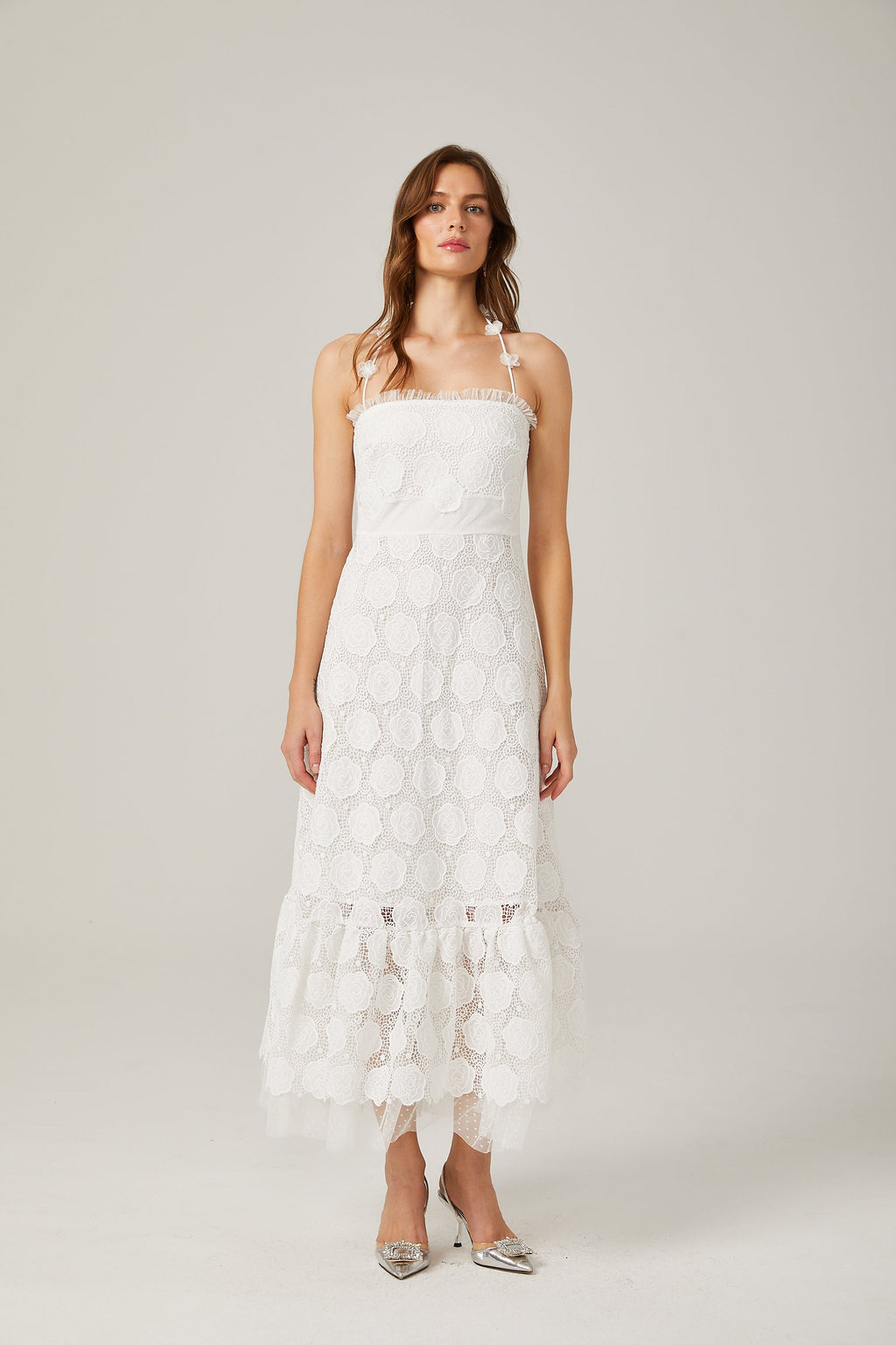 Rosalie dantel midi elbise