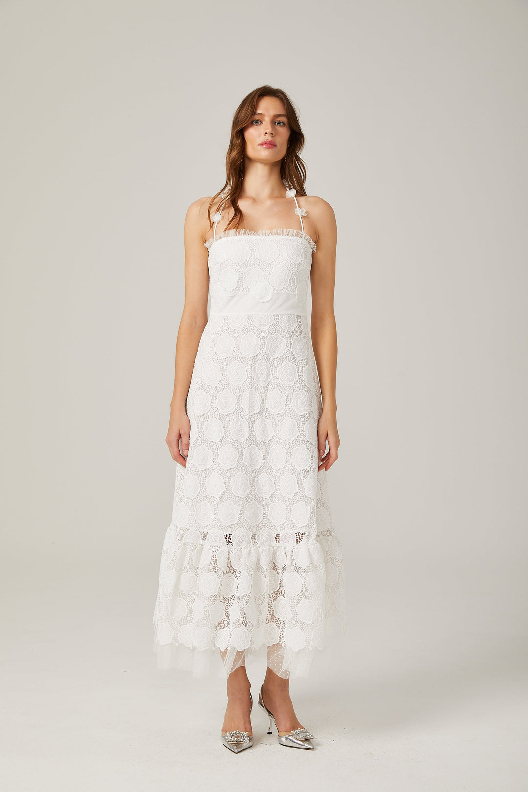 Rosalie dantel midi elbise