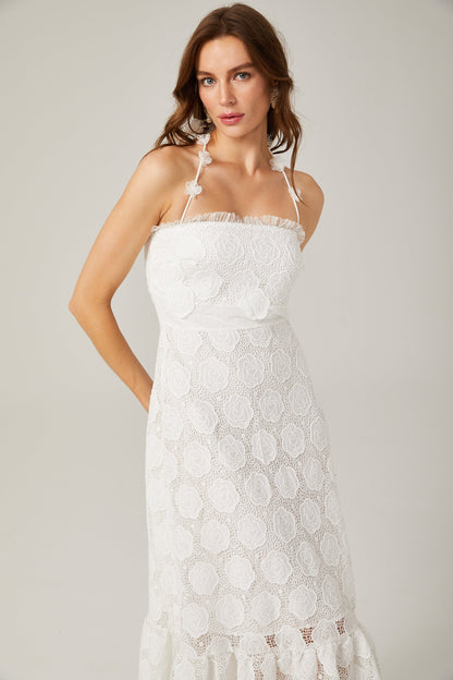 Rosalie dantel midi elbise