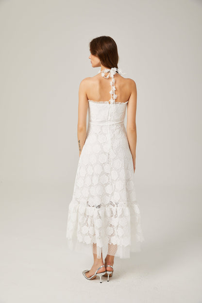 Rosalie dantel midi elbise