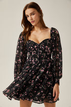 Françoise çiçek mini elbise