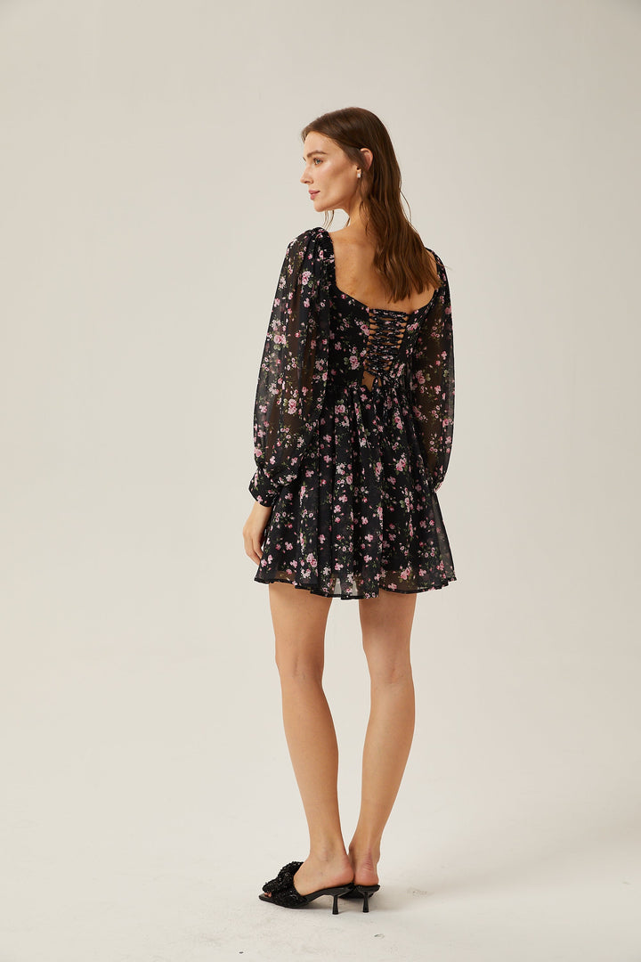 Françoise çiçek mini elbise