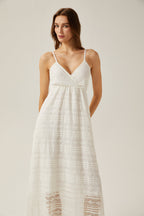 Gabrielle dekolte midi elbise