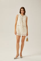 Félicité süslemeli mini elbise