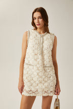 Félicité süslemeli mini elbise