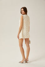 Félicité süslemeli mini elbise