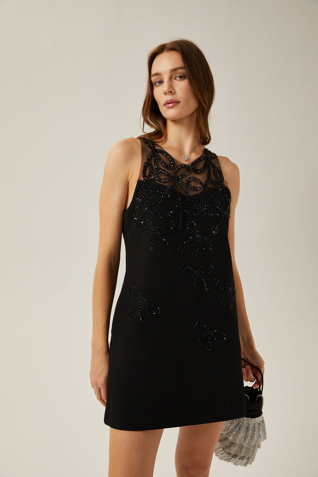 Ophélie dekolteli mini elbise