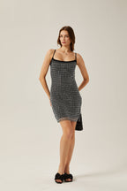 Clotilde kristal mini elbise