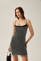 Clotilde kristal mini elbise