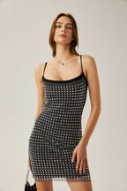 Clotilde kristal mini elbise