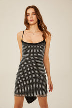 Clotilde kristal mini elbise