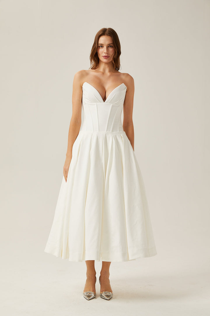 Katherine korse midi Beyaz