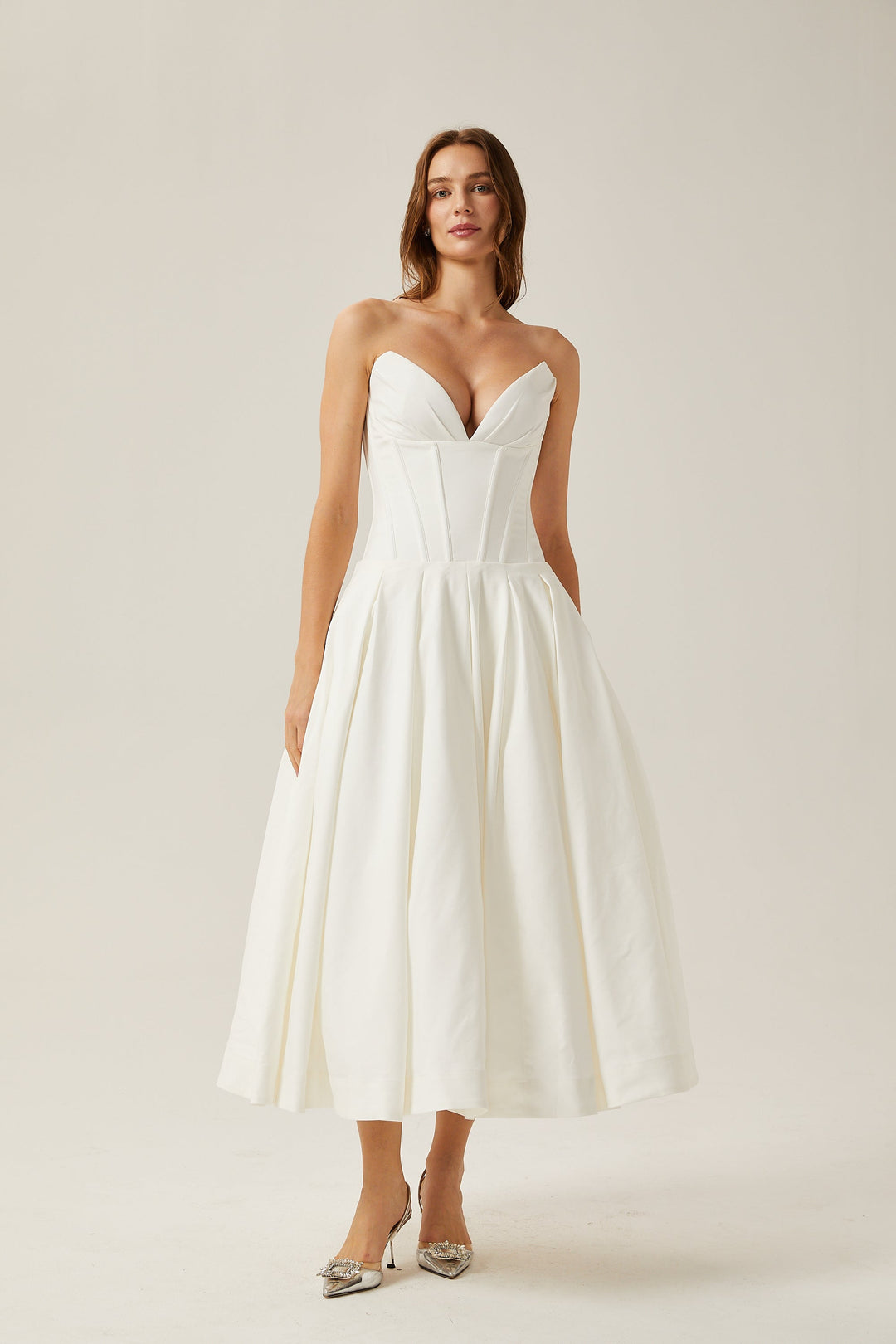 Katherine korse midi Beyaz