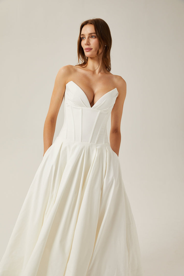 Katherine korse midi Beyaz