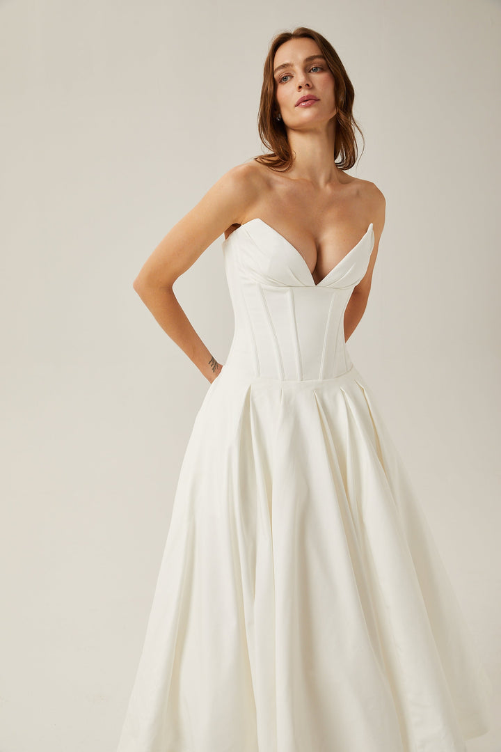Katherine korse midi Beyaz